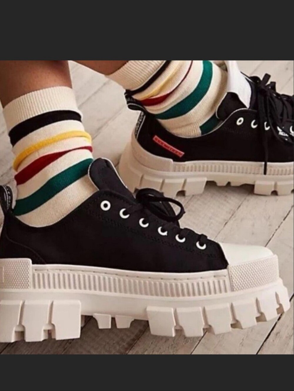 Palladium Revolt Lo TX Chunky Platform Lace Up Canvas Sneakers | Womens Sz 10